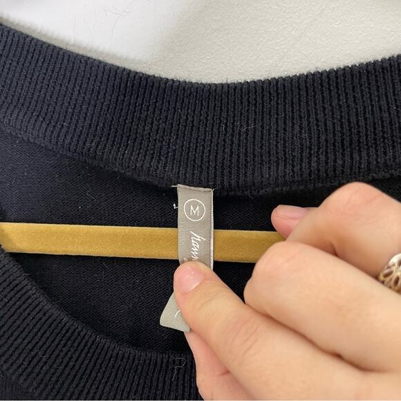 HANNA ANDERSSON Black Knit Combed Cotton Scoop Neck Dress Size Medium - Picture 4 of 7